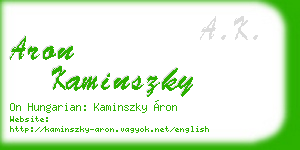 aron kaminszky business card